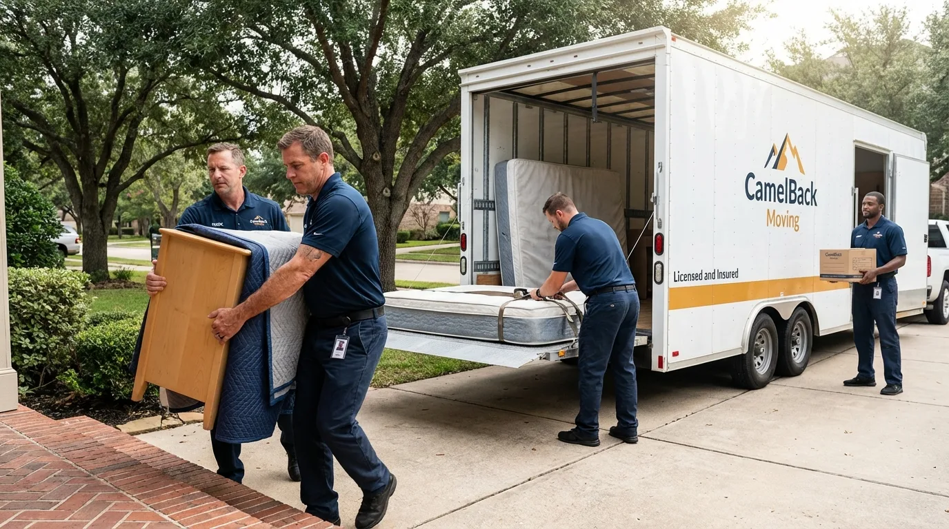 Crew loading residential truck for cross-state move from Bay Saint Louis, MS