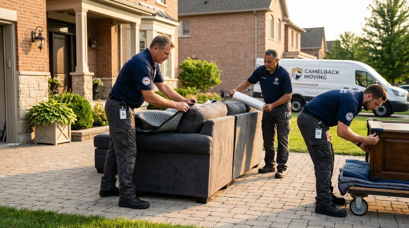 Large estate moving crew wrapping furniture in Bay Saint Louis, MS