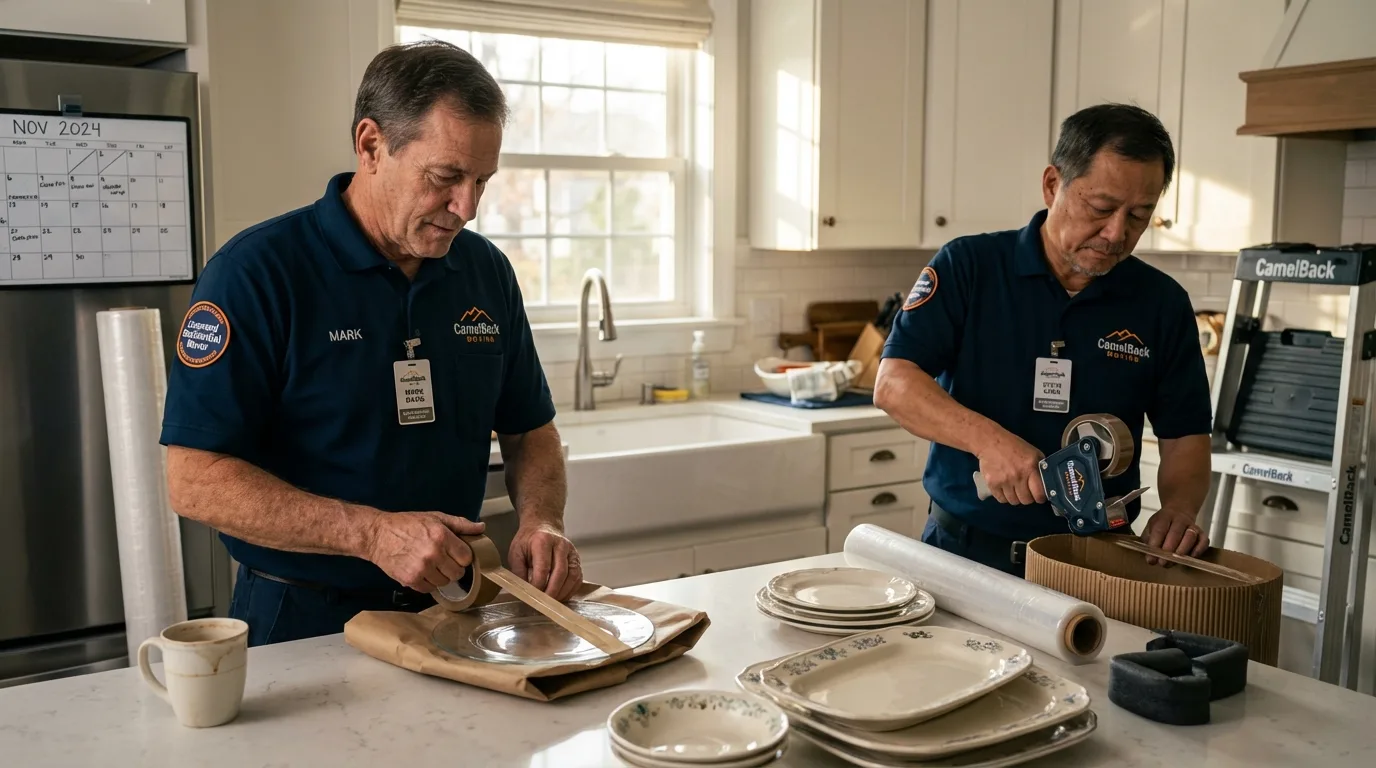 Professional crew packing kitchen dishware in Bay Saint Louis, MS